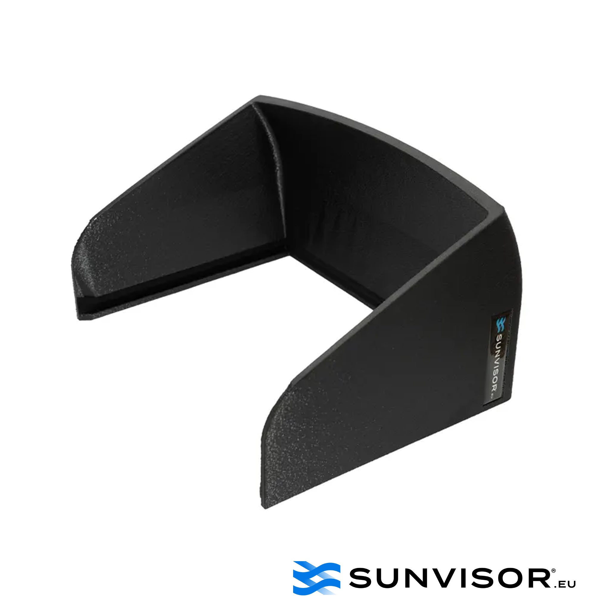 Angled view of the Sunvisor Garmin GPSMAP 8412, highlighting its robust construction and effective glare protection for marine GPS devices.